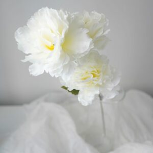 Пионы крупные искусственные, 3 бутона, Белый, 65 см / 1 шт / (Китай)