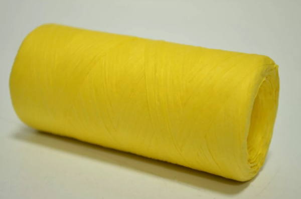 Рафия бумажная 1,5см x 200м, желтый