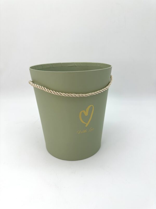 Коробка под цветы 17,2x19см (нижний диаметр:14см), 1 шт., св.зеленый