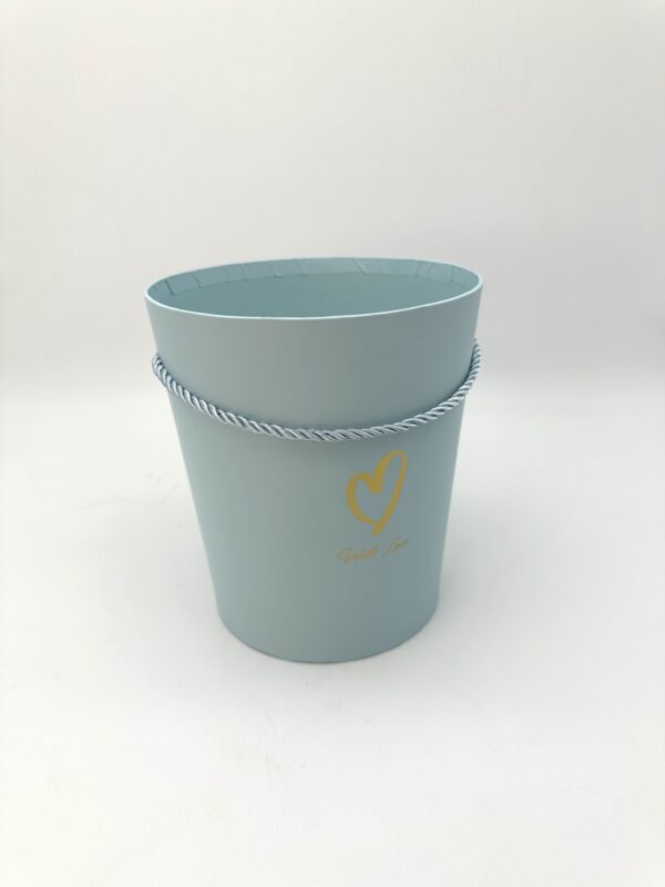 Коробка под цветы 17,2x19см (нижний диаметр:14см), 1 шт., голубой