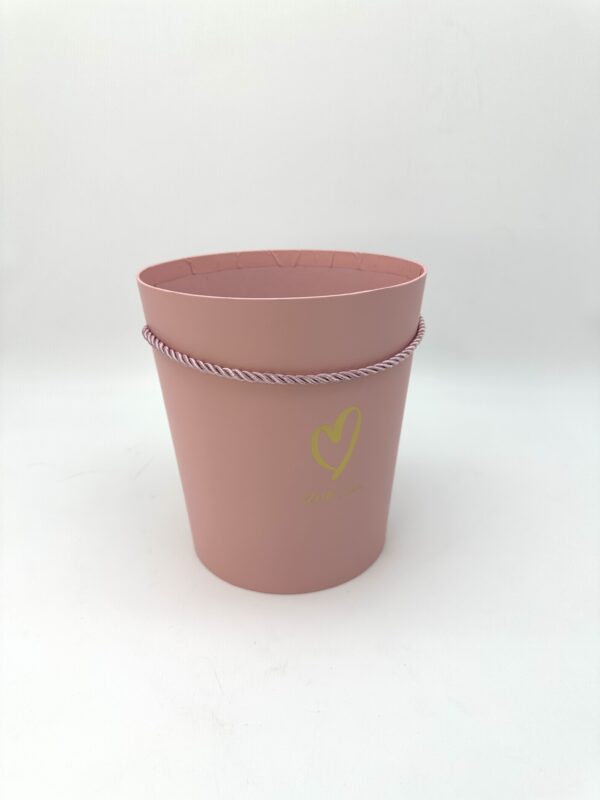 Коробка под цветы 17,2x19см (нижний диаметр:14см), 1 шт., св.розовый