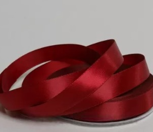 Лента атласная "Элит", на катушке (картон),  односторонняя, 15 мм х 25 ярд, вишневый