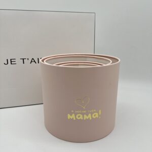 Набор коробок стандарт с тиснением "Я люблю тебя, мама", тиснение золото,5в1, (кремово-розовый)