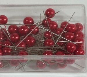 Булавки корсажные, 10 х 60мм, 50шт., красный