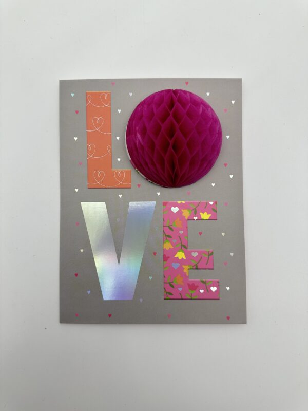 Открытка 3D "LOVE", 1шт.