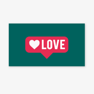 Конверт сборный 16*9,5см., 10шт/уп., "Love" Надпись на зеленом фоне.