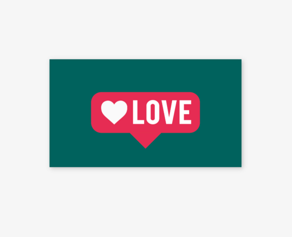 Конверт сборный 16*9,5см., 10шт/уп., "Love" Надпись на зеленом фоне.