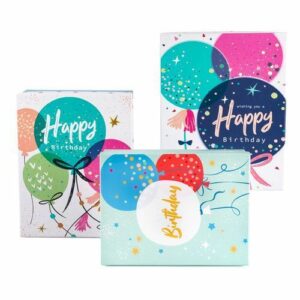 Набор коробок "Прямоугольник" 29*23*10, 27*21*8, 25*19*7 см. Happy Birthday Шары 3 шт  т.м 20