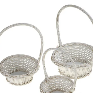 Корзина плетеная (ива), D32хН14/45 см, D27хН12/39 см, D22хН10/32 см, набор 3 шт, натуральный